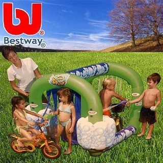 Bestway Kinder Waschstrasse Wasserspielzeug Wasserpistole Car Wash 145x120x160cm Spielzeug