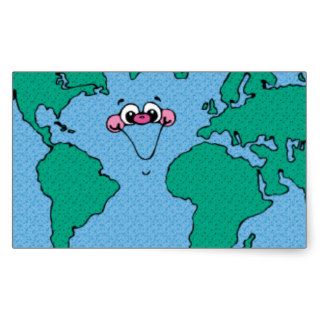 planet002PR CARTOON PLANET EARTH HAPPY DAY CAUSES Rectangle Sticker