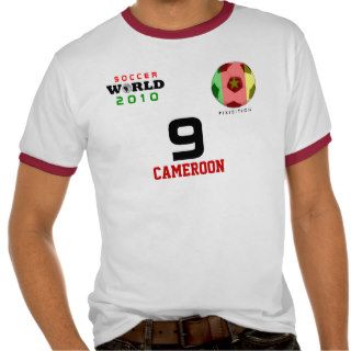 World Cup Cameroon #9 Etoo T Shirt  Both Sides