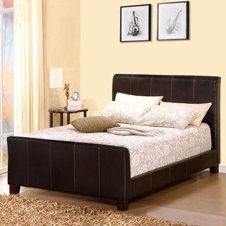 Castillian Dark Brown Upholstered King size Sleigh Bed Beds