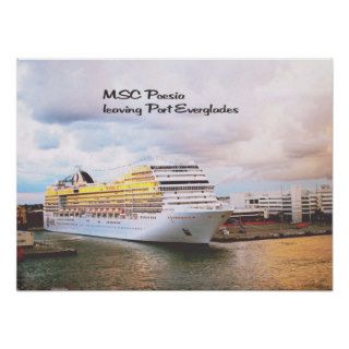 Cruise ship leaving port posters