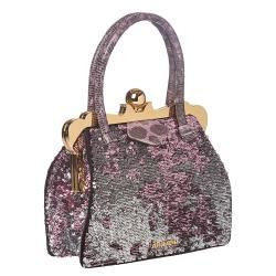Miu Miu Pink/ Silver Sequined Fabric Handbag Miu Miu Designer Handbags