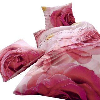 Kaeppel Bettwäsche Eine Rose pink exclusiv 135x200 cm + 80x80 cm Küche & Haushalt