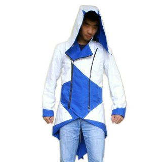 Assassin 's Creed 3 Connor Kenway Cosplay Hoodie und Jacke, Blau mit Weiß (XL) Drogerie & Körperpflege