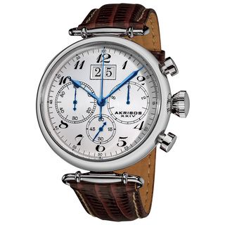 Akribos XXIV Men's Quartz Chronograph Leather Strap Watch Akribos XXIV Men's Akribos XXIV Watches
