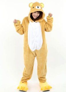 Strampler Winter tierkostüme Unisex Halloween Bär Kostüm Kigurumi Tier Pyjama Jumpsuit Schlafanzug Erwachsene (M(für Höhe 161 169cm)) Sport & Freizeit