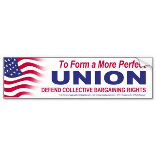 To Form a More Perfect UNION Bumper Stickers