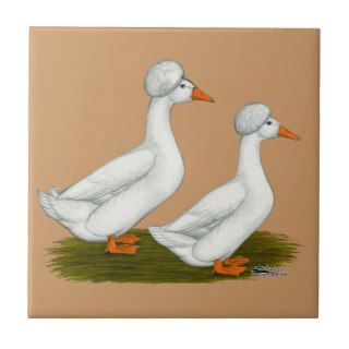 Ducks  White Crested Ceramic Tiles