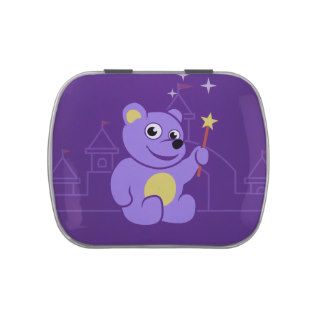 Purple Fairy Cartoon Teddy Bear Jelly Belly Tin