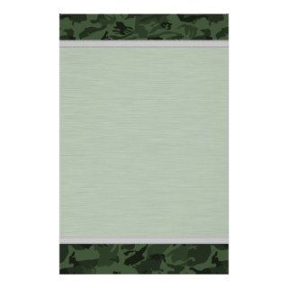 Jungle Green Military Camouflage   Non ID Tag Custom Stationery