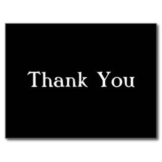 Black Background Thank You Post Cards