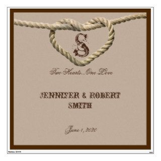 Heart Love Knot Western Wedding Wall Cling Room Graphic