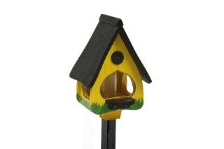 Vogelhaus mit Fuss Holz gelb/schwarz Vogelhaus 170 cm Vogel Haustier