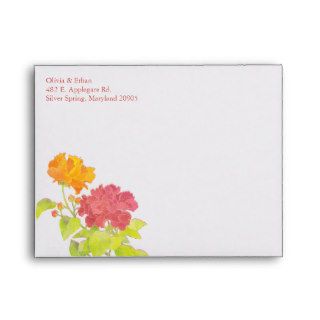 Red, Orange Floral Wedding Invitation A2 Envelopes