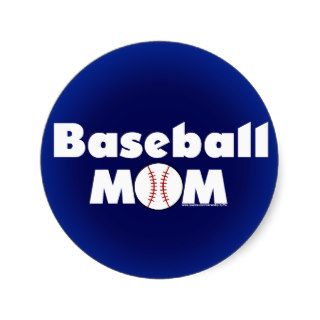 Baseball Mom Round Stickers