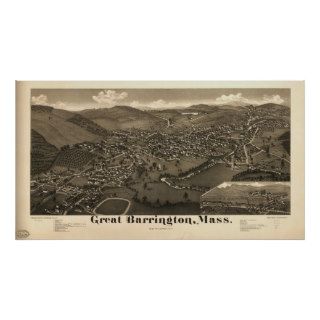 Great Barrington Mass. 1884 Antique Panoramic Map Posters