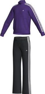 adidas Kinder Trainingsanzug 3S Ess Cotton Open Hem, violett / grau, 176, O04369 176 Sport & Freizeit