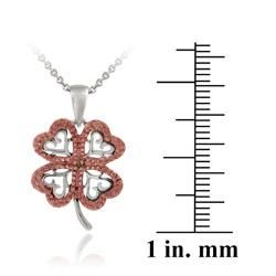 DB Designs Rose Gold over Silver Champagne Diamond Four leaf Clover Necklace DB Designs Diamond Necklaces