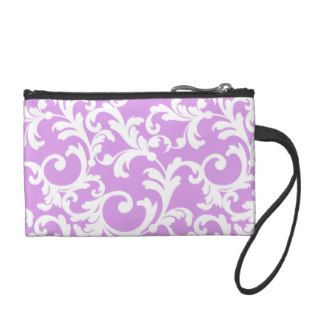 Elegant Damask in Mixed Berry Smoothie  Coin Wallet