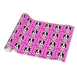 Happy Birthday Boston Terrier Wrapping Paper