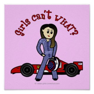 Light Race Car Driver Girl Poster