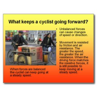 Science, What keeps a bicycle going forward? Postcard