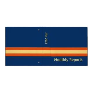Blue With Orange Stripe Vinyl Binders