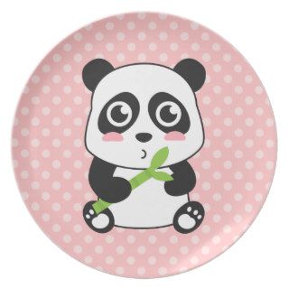 Cute Cartoon Baby Panda Plates