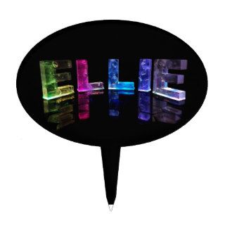 The Name Ellie in 3D Lights (Photograph) Cake Topper
