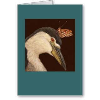 Black crowned night heron card