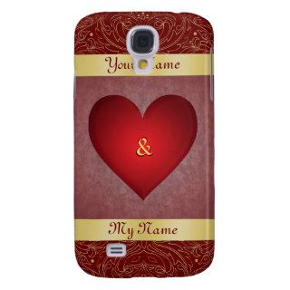 Red Heart Filigree Valentines Day 3g i Samsung Galaxy S4 Cover