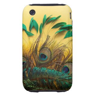 Many different kinds of feathers on a yellow iPhone 3 tough covers