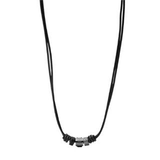 Fossil Jewelry Herren Halskette mit Anhänger Edelstahl schwarz JF00501797 Schmuck