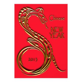 Chinese New Year Snake Custom Invitations