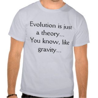 Evolution is just a theory t shirt