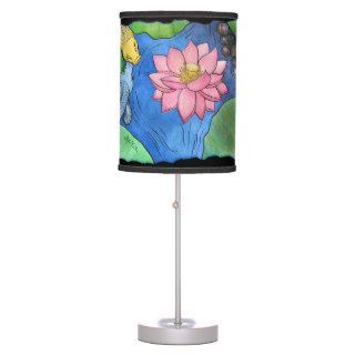 Table Lamp "Koi and pink Lotus" by Agni