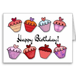 Cupcake Birthday Greeting Cards