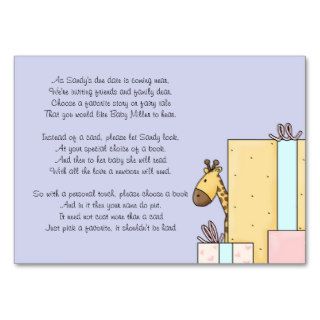 Baby Shower Book Insert Card Business Cards