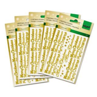 Sigel CS202 Weihnachts Sticker "Golden Letters", gesamt 135 Stück, gold, mit filigraner Stanzung Bürobedarf & Schreibwaren