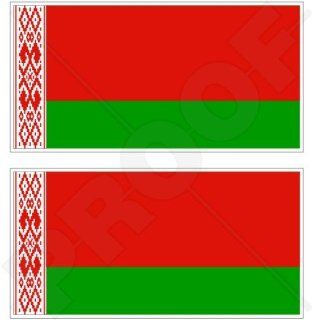 BELARUS Belarusian Flag 4,3" (110mm) Vinyl Bumper Stickers, Decals x2 