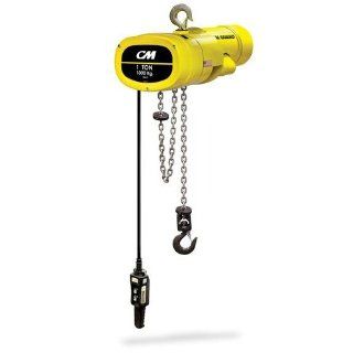 CM MG0132 3 Phase Single Speed Man Guard VFD Electric Chain Hoist with Rigid Hook Suspension, 2000 lbs Capacity, 15' Lift Height, 32 fpm Lift Speed, 2 1/2HP, 230V/60Hz