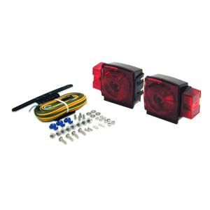 Blazer International Trailer Lamp Kit 5 1/4 in. Stop/Tail/Turn Submersible Square Lights for Under and Over 80 in. Applications C6424