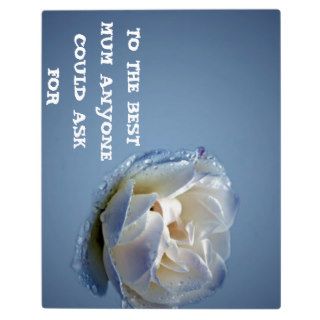 Mums Blue And White Rose Display Plaques