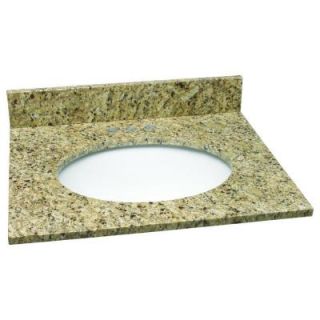 Design House 25 in. W Granite Vanity Top in Venetian Gold with White Bowl and 4 in. Faucet Spread 552406