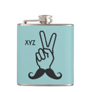 Winning Mustache custom monogram flask