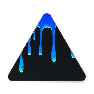 Dripping Blue Paint Effect Triangle Sticker