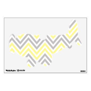 Trendy Zig Zag Stripes Lines White Yellow Gray Room Graphics