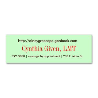 Massage skinny card   Customized Business Cards