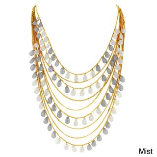 Goldtone Layered Resin Bead Necklace West Coast Jewelry Fashion Necklaces