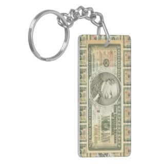 Million Dollar Bills Money Spread Background Rectangular Acrylic Key Chain
